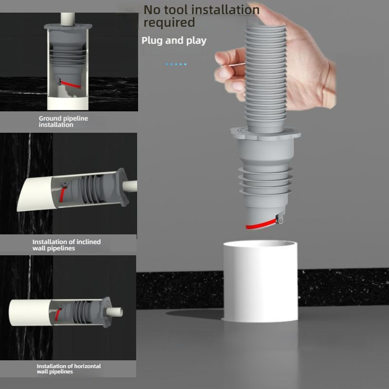 Silicone Bathroom Sewer Seal R - Drain Pipe Clip 评论和价格