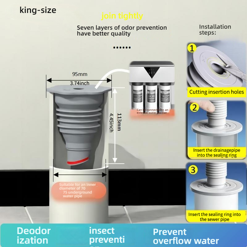 Silicone Bathroom Sewer Seal R - Drain Pipe Clip 评论和价格