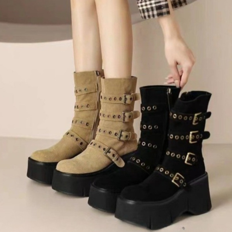 Super High Heel Retro Mid-Tube - Pipe Bending Spring 评论和价格