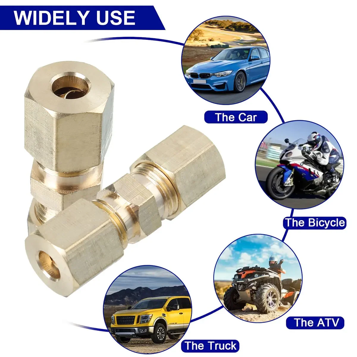 5pcs Brass Brake Line Union Fi - Compression Fitting Brass 评论和价格