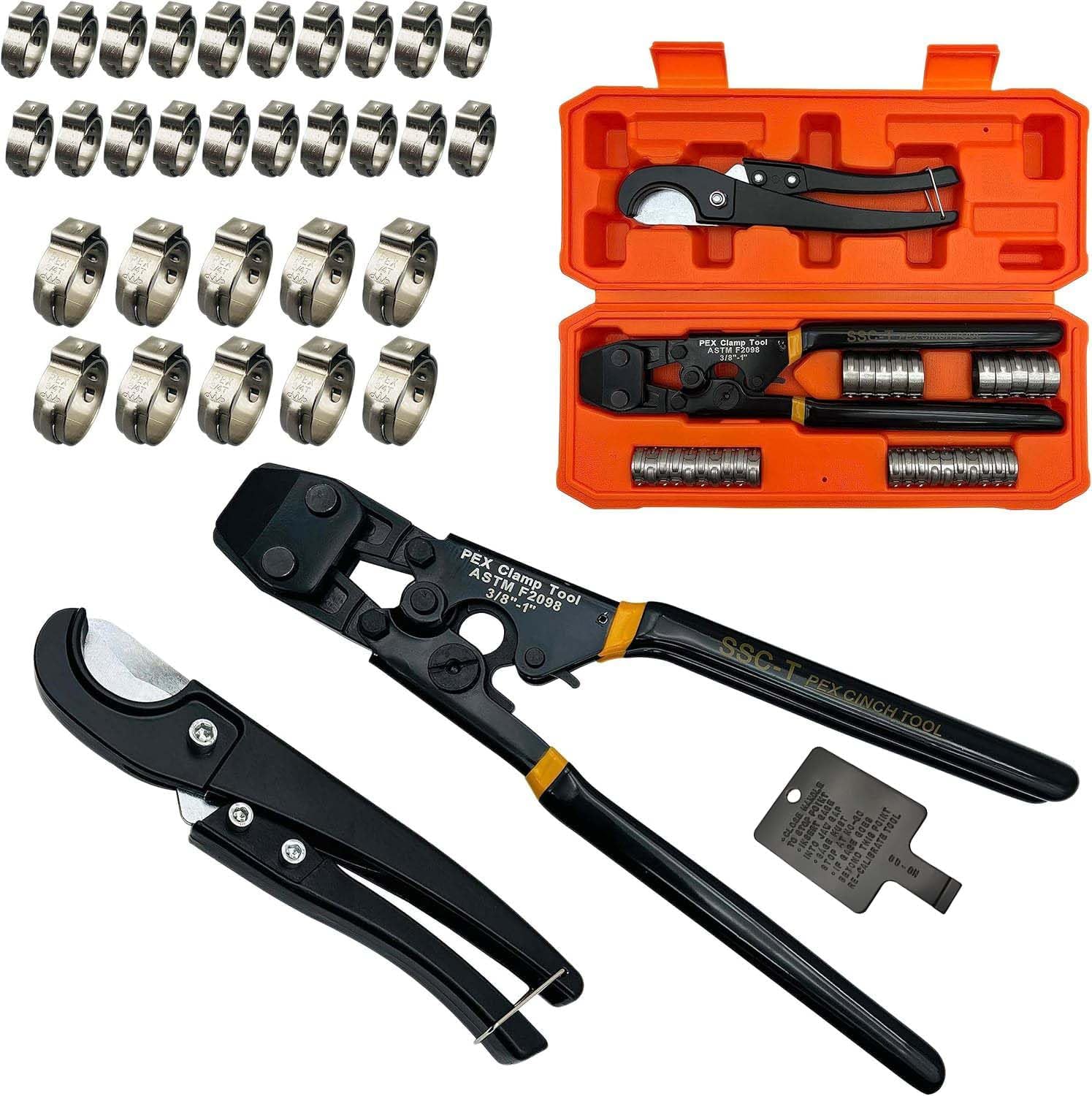 PEX Pipe Clamp Crimping Tool w - Pipe Cutter Ratchet 评论和价格