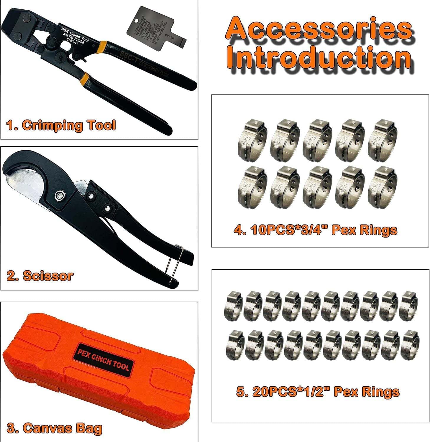 PEX Pipe Clamp Crimping Tool w - Pipe Cutter Ratchet 评论和价格