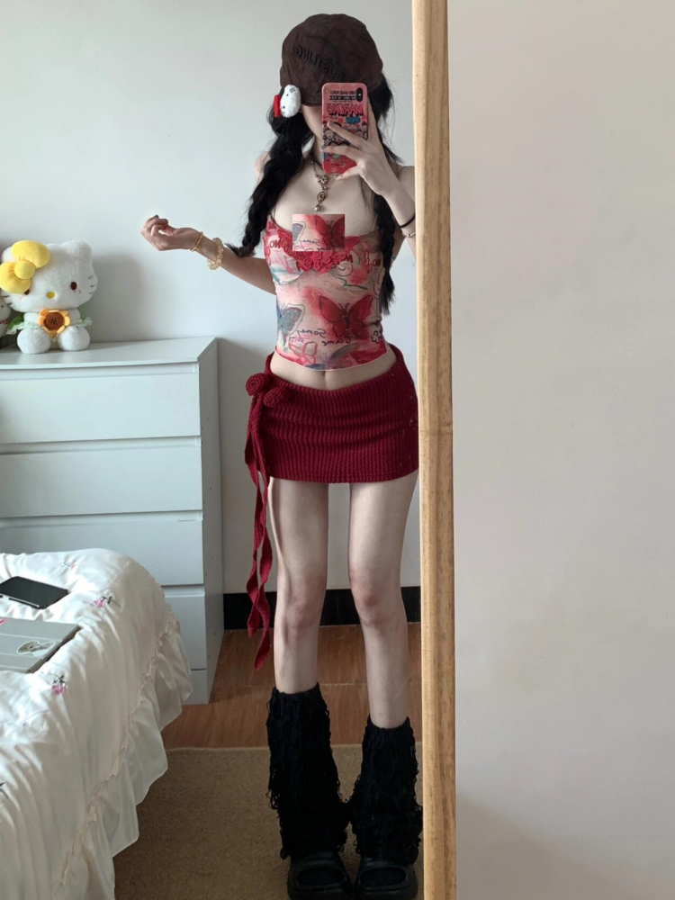 Women Y2K Two Piece Set Butter - Pipe Bending Spring 评论和价格