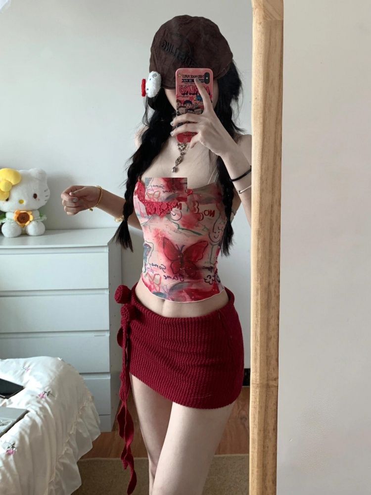 Women Y2K Two Piece Set Butter - Pipe Bending Spring 评论和价格
