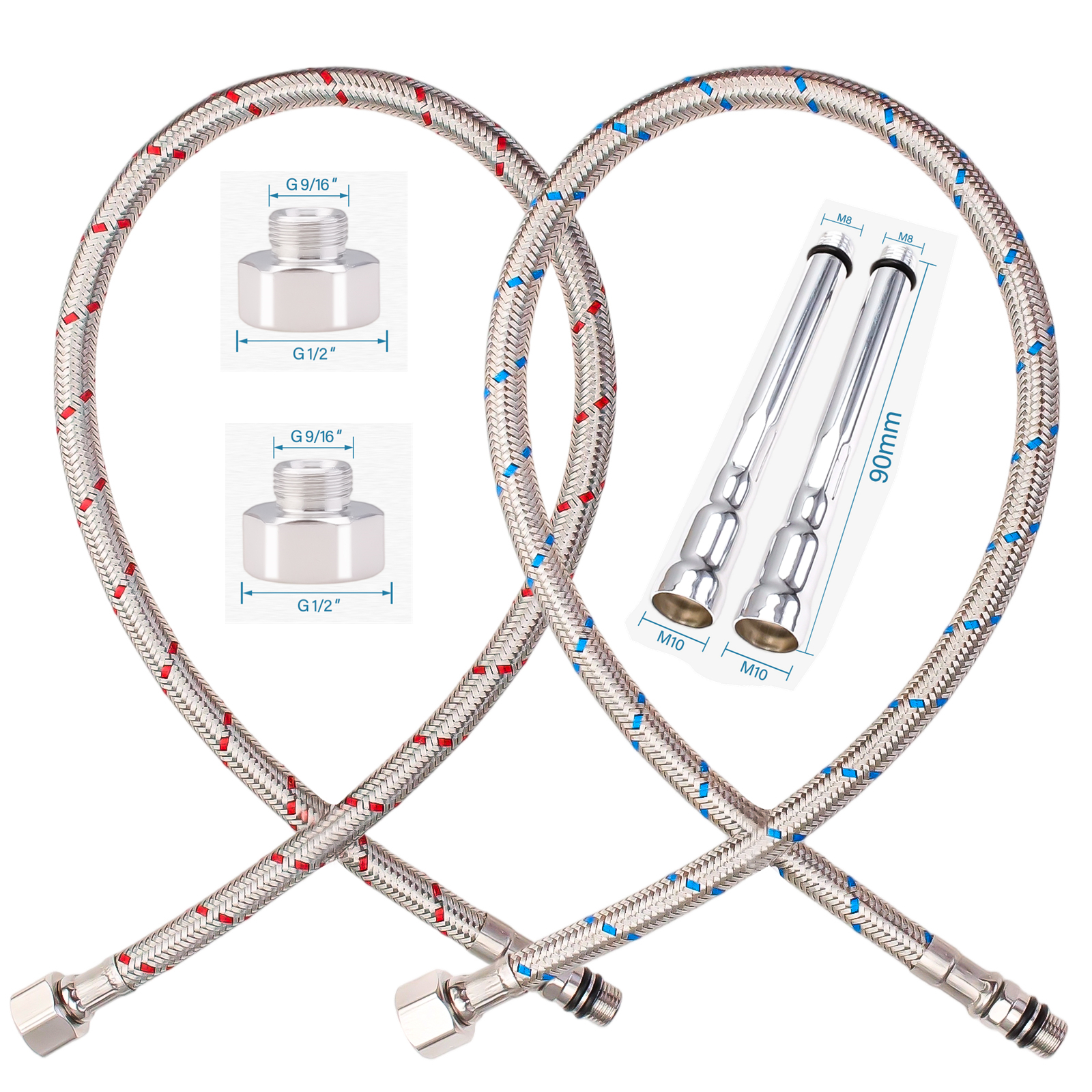 2PCS Flexible Plumbing Pipes G - Flexible Hose Braided 评论和价格