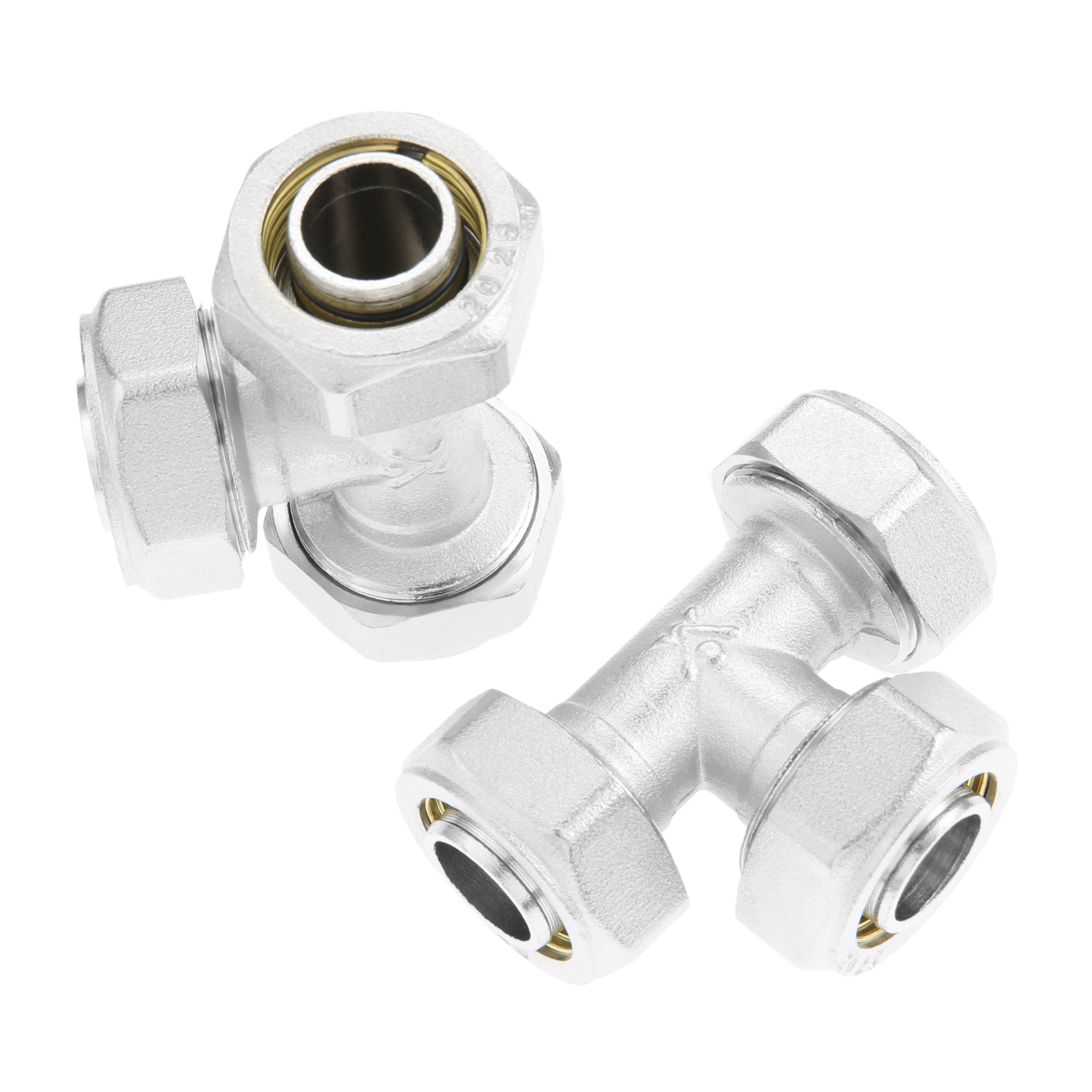 2Pcs 3/4’’ Tee Air Line Fittin - Compression Fitting Brass 评论和价格